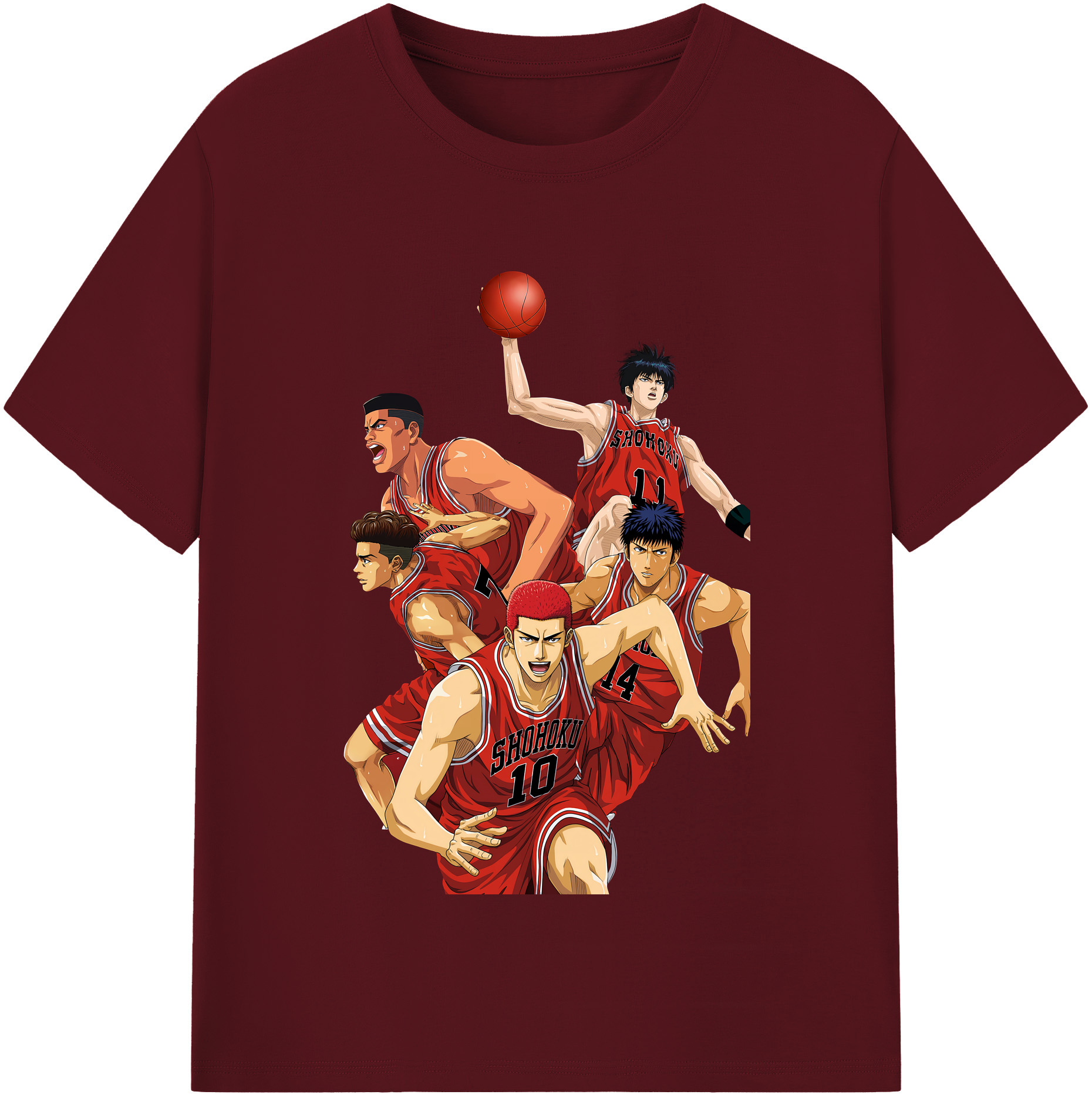 SLAM DUNK／スラムダンク 綿100％半袖Tシャツ（フロントプリント）